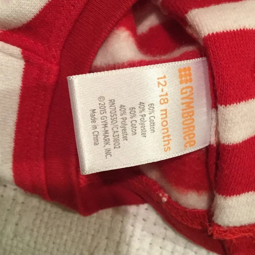 Christmas 12-18 Red white dress bow front wornonce